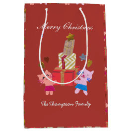 Feierliche Katzen mit der derzeitigen Terrakotta W Mittlere Geschenktüte