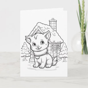 Feierliche Katzenfarben Karte