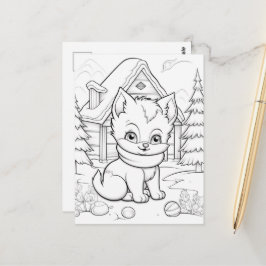 Feierliche Katzenfarben Postkarte