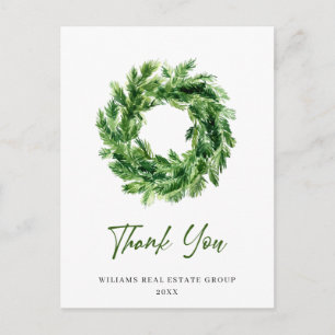 Feierliche Kiefernzweigung Weihnachten Vielen Dank Postkarte