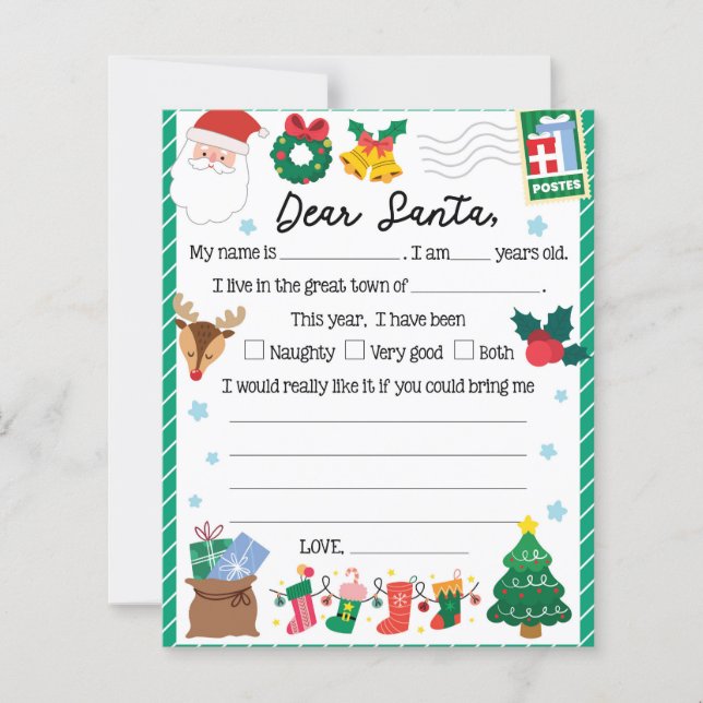 Feierliche Kinder lieber Weihnachtsmann (Vorderseite)