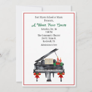 Feierliche Klaviermusik-Konzert-Einladung Einladung