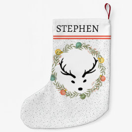 Feierliche Kleider und Rentiere mit Monogramm Urla Kleiner Weihnachtsstrumpf