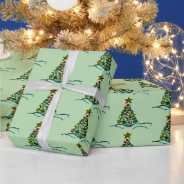 Feierliche Kraftelbaum am Olivenhain Geschenkpapier