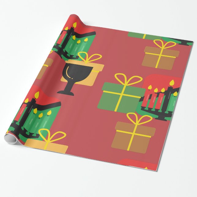 Feierliche Kwanzaa Geschenke Musterverpackungspapi Geschenkpapier (Ungerollt)