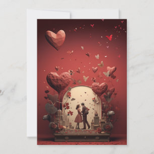 Feierliche Liebe: Hipster Vintager Valentinstag Feiertagskarte