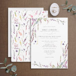 Feierliche Lila Wildblume Einladung zur Hochzeit<br><div class="desc">Klassisch und formell präsentiert sich dieses trendige Hochzeitsdesign in Wildblume mit handgemalten Aquarellfloralen in lila, lila und lavendelfarbenen Tönen mit klassischer, formaler Typografie. Kontaktieren Sie Designer für passende Produkte und sehen Sie sich die gesamte Hochzeitssuite hier an: https://www.zazzle.com/collections/purple_lilac_lavender_wildflower_wedding-119347990909221303. Vielen Dank für die Unterstützung unseres kleinen Unternehmens, wir wissen es wirklich...</div>