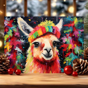Feierliche Llama farbenfrohe Weihnachten
