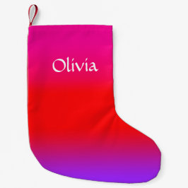 Feierliche Magenta Red Lila Ombre Kleiner Weihnachtsstrumpf