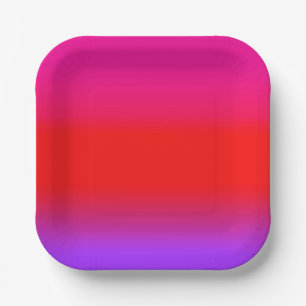 Feierliche Magenta Red Lila Ombre Pappteller