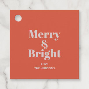 Feierliche Merry & Bright Weihnachten Geschenkanhänger