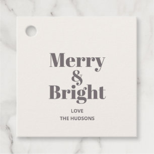 Feierliche Merry & Bright Weihnachten Geschenkanhänger