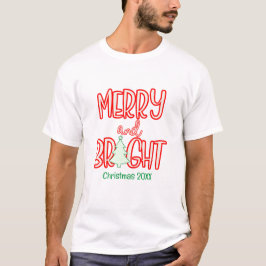 Feierliche Merry und helle Weihnachtsbaum Rot Grün T-Shirt
