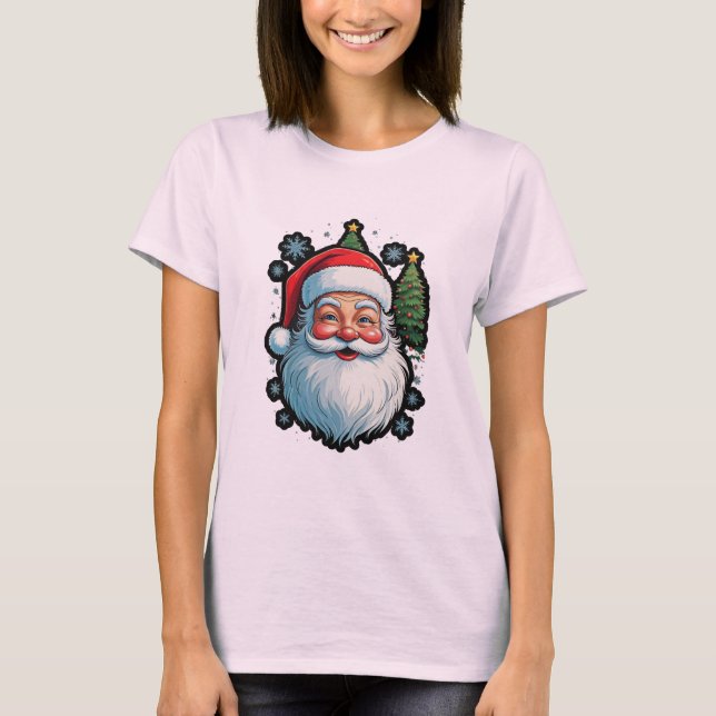 "Feierliche Mode: Santa, Snow & Christmas Tree Mag T-Shirt (Vorderseite)