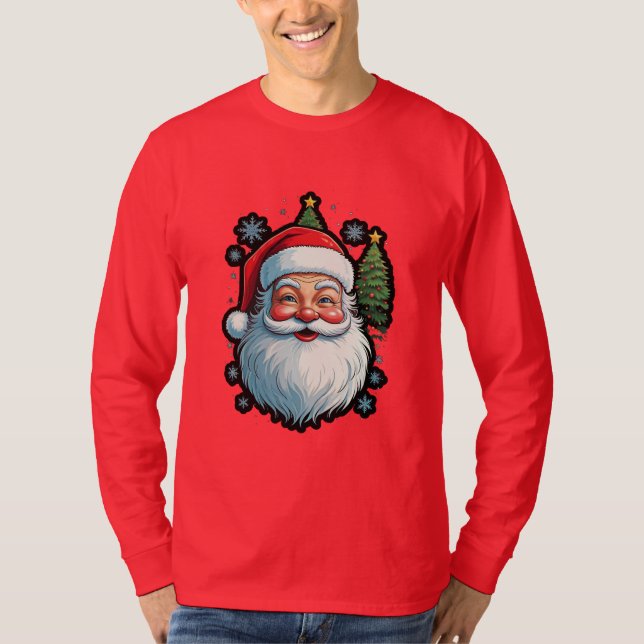"Feierliche Mode: Santa, Snow & Christmas Tree Mag T-Shirt (Vorderseite)