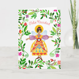 Feierliche Moderne Folklore Angel Spanische Weihna Karte