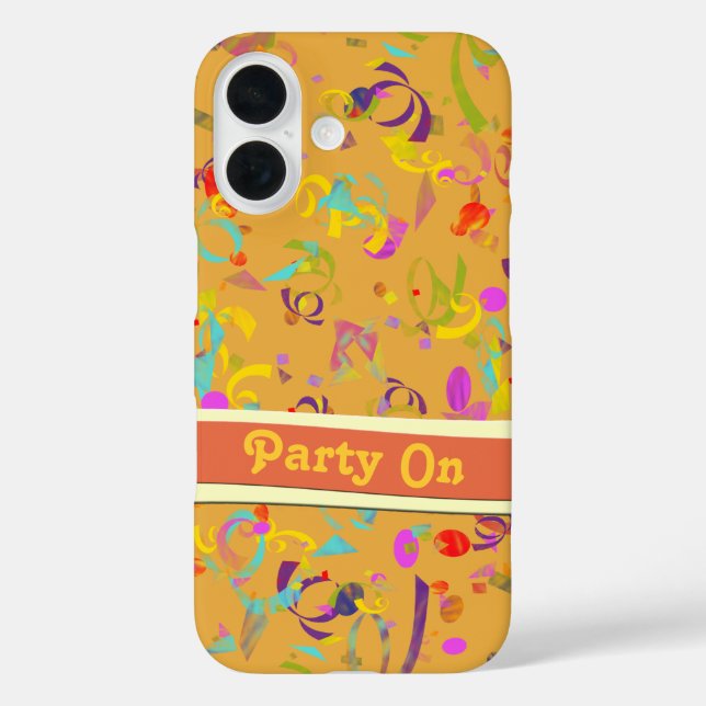Feierliche PartyConfetti Toss über Orange Case-Mate iPhone Hülle (Rückseite)