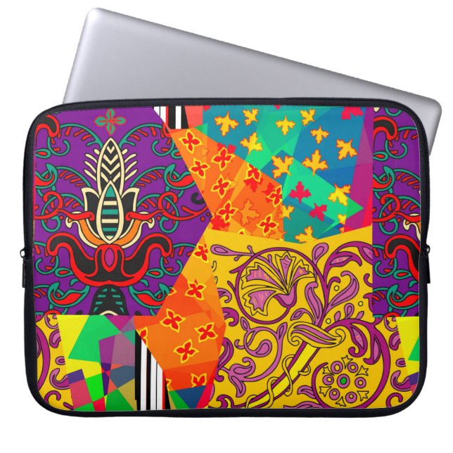 Feierliche Patchwork in indianisch, türkisch, ital Laptopschutzhülle (Vorderseite)