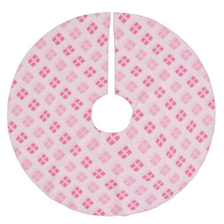 Feierliche Pink Weihnachtsgeschenke Muster Polyester Weihnachtsbaumdecke