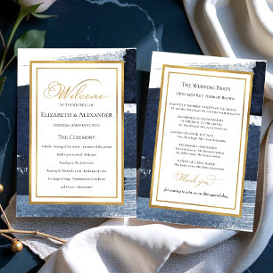 feierliche Programme   Navy Blue Wedding Abstrakt