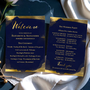 feierliche Programme   Navy Blue Wedding Abstrakt