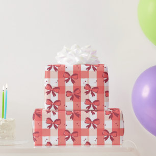 Feierliche Red Bows Weihnachtsgeschenk Geschenkpapier