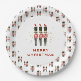 Feierliche Red & Gold Nutcracker Weihnachten Pappteller