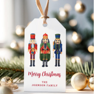 Feierliche Red Nutcracker Weihnachten Geschenkanhänger