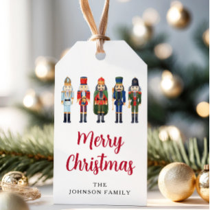 Feierliche Red Nutcracker Weihnachten Geschenkanhänger