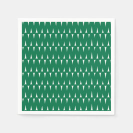 Feierliche Retro Bright Green Wavy Lines Weihnacht Serviette