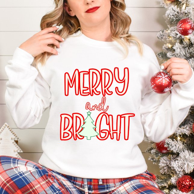 Feierliche Retro Holiday Sweater mit Weihnachtsbau Sweatshirt (Von Creator hochgeladen)