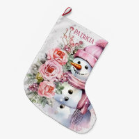 Feierliche Rosa Schneefrau gibt Namen