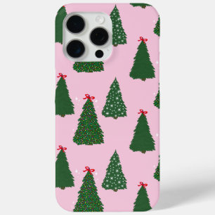 Feierliche Rosa Weihnachtsbaummuster Case-Mate iPhone Hülle