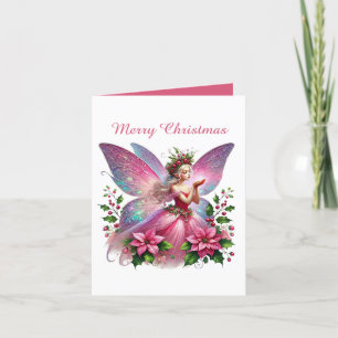 Feierliche Rosa Weihnachtsmärchen Feiertagskarte