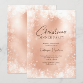 Feierliche Rose Goldschnee Frische Weihnachten Einladung