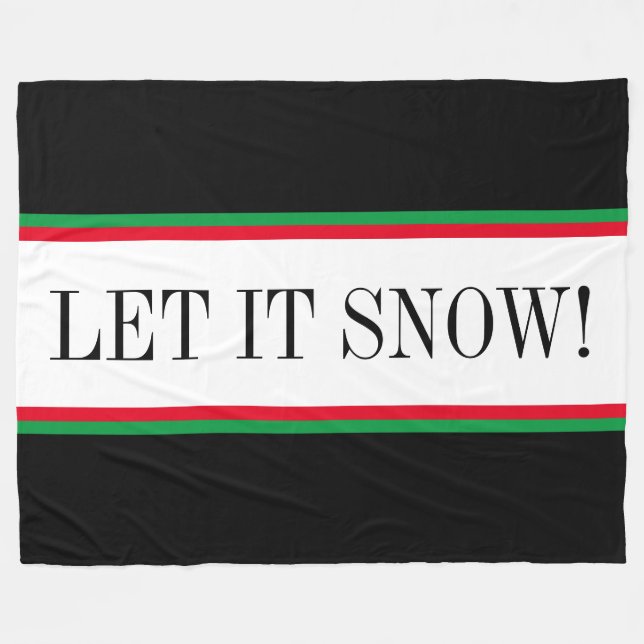 Feierliche Rot Schwarz Weiße Streifen LASSEN ES SC Fleecedecke (Vorderseite (Horizontal))