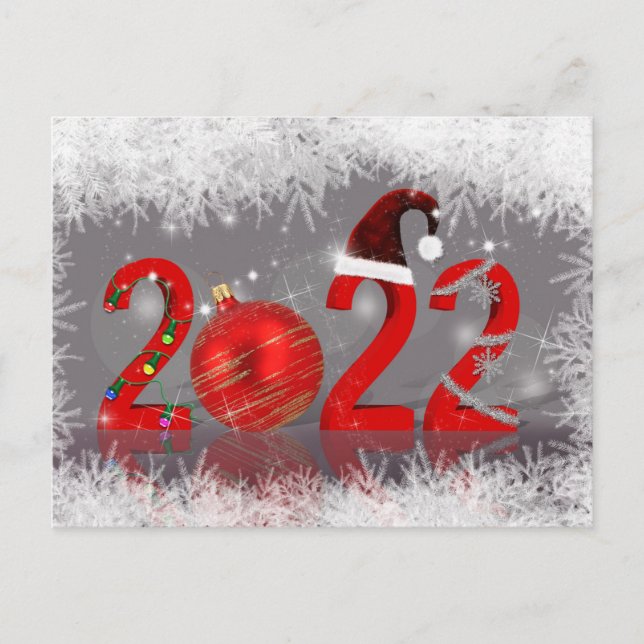 Feierliche Rote Frohe Weihnachten 2022 (Vorderseite)