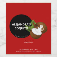 Feierliche Rote Modern Coconut Splash Coquito Flas