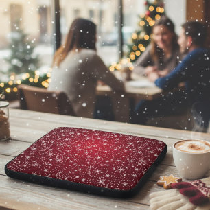 Feierliche Rote Schneeflocke Laptopschutzhülle