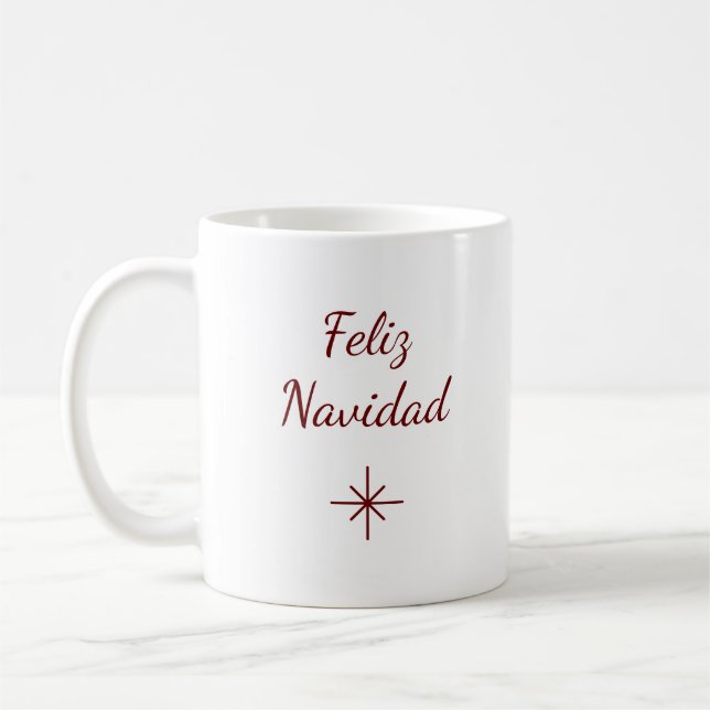 Feierliche Rote Schneeflocke Weihnachtsfeiertag Kaffeetasse (Links)