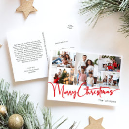 Feierliche Rote Schrift Frohe Weihnachten fünf Fot