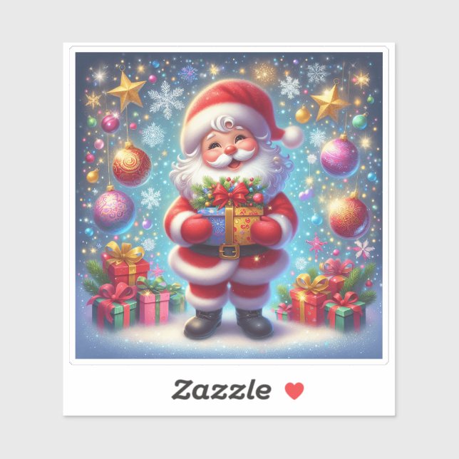 Feierliche Rote Sticker feiert Weihnachtsjubiläum (Blatt)