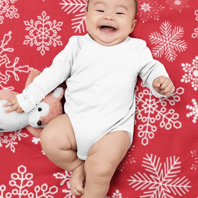 Feierliche Rote Winter Schneeflocken Pattern Urlau Fleecedecke (Von Creator hochgeladen)