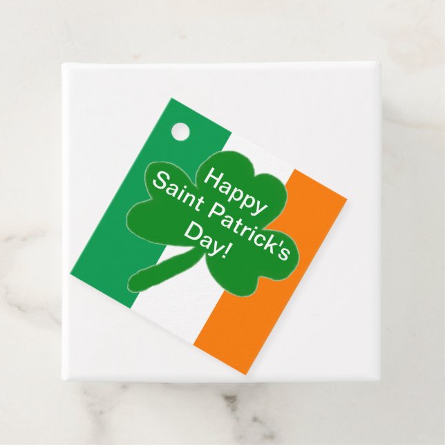 Feierliche Saint Patrick's Day Green White Orange Geschenkanhänger (Beispiel)
