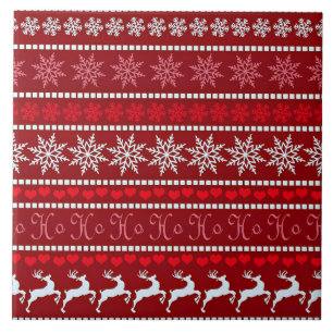 Feierliche Schneeflocke und Reindeer-Design Fliese