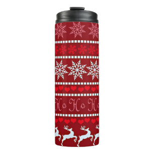 Feierliche Schneeflocke und Reindeer-Design Thermosbecher