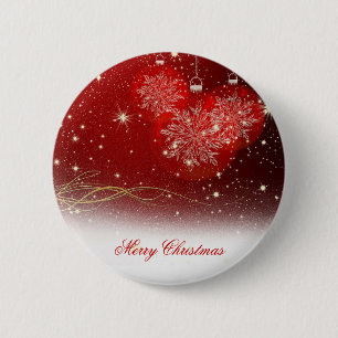 Feierliche Schneeflocken "Frohe Weihnachten" Button