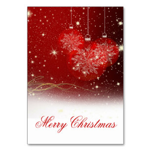 Feierliche Schneeflocken "Frohe Weihnachten" Tischnummer