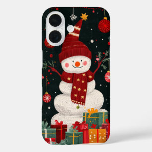 Feierliche Schneemannsgeschenke, Ornamente Starry  iPhone 16 Hülle