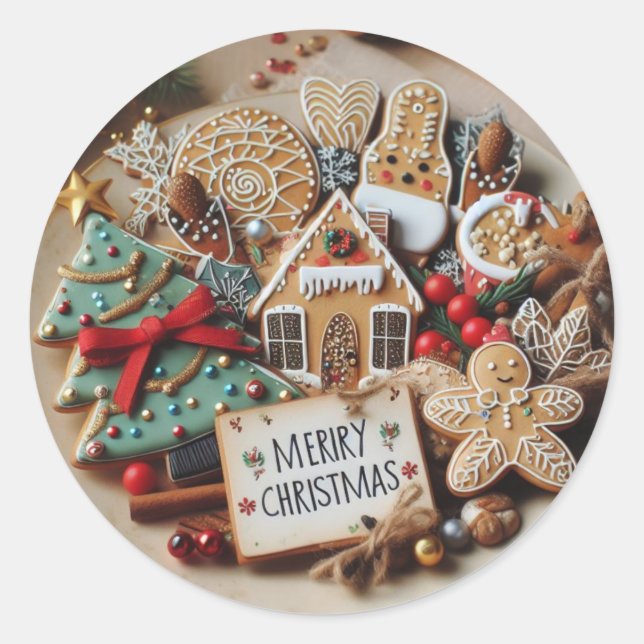 Feierliche Siegel: Frohe Weihnachtskleber & Labels Runder Aufkleber (Vorderseite)